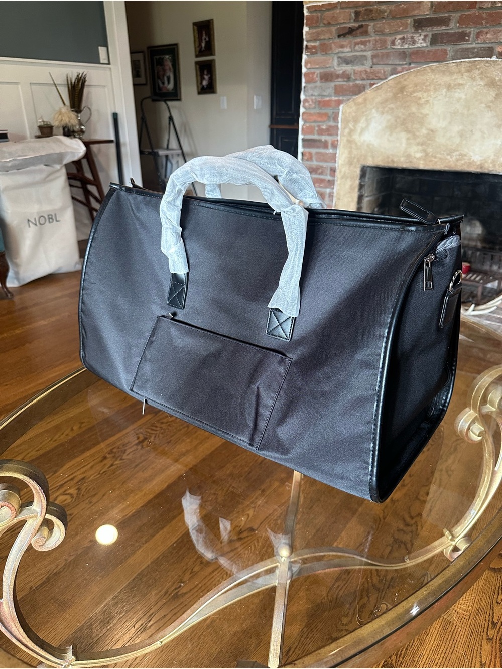 NWT NOBL Black Garment Fold to Duffel Travel Bag